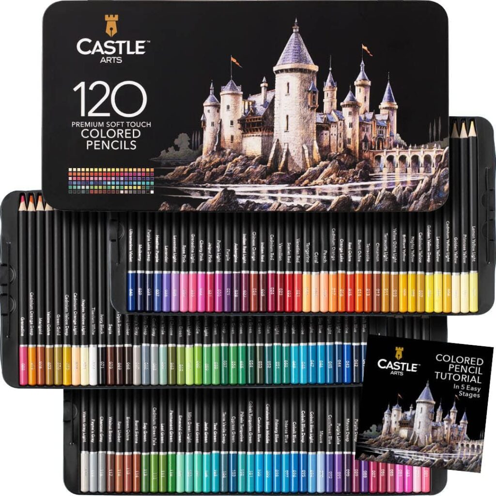 Castle Art Supplies Juego 120 Lápices Colores | Minas Blandas para Artistas Experimentados