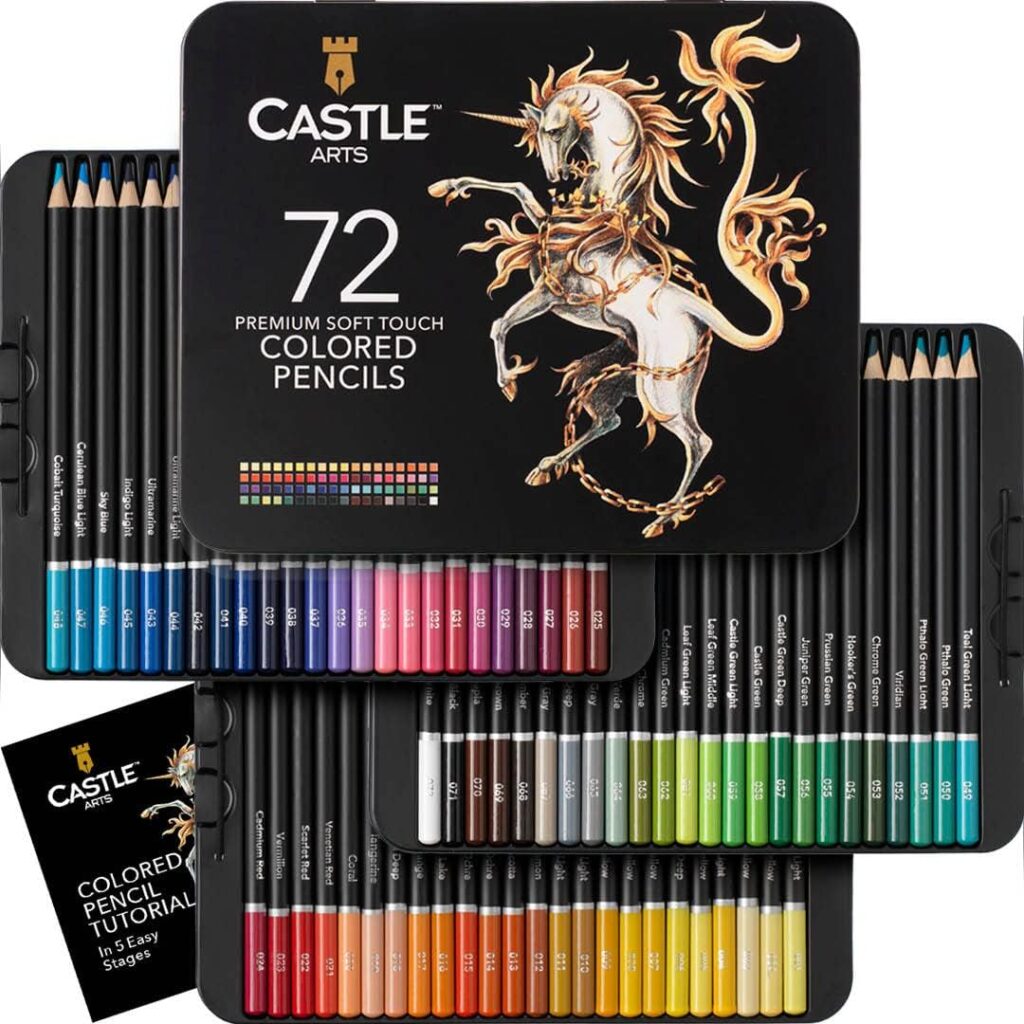 Castle Art Supplies Juego 72 Lápices Colores | Minas Blandas de Colores para Artistas Experimentados