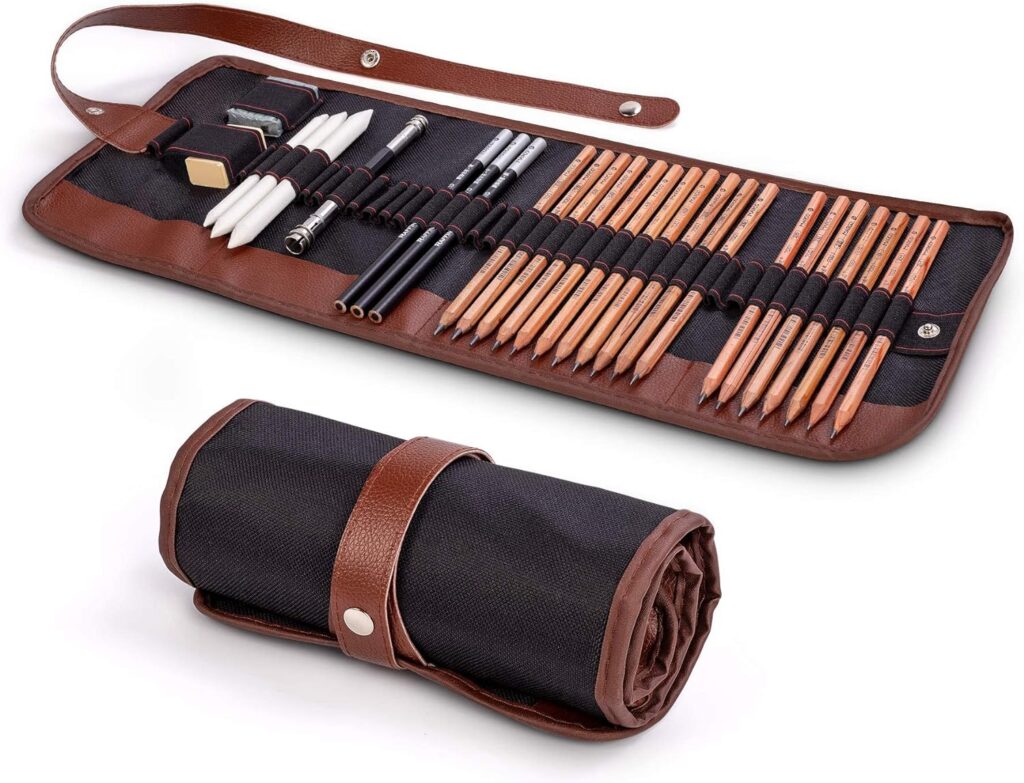 Cooja - Set de lápices, material de dibujo, kit de artista para dibujar