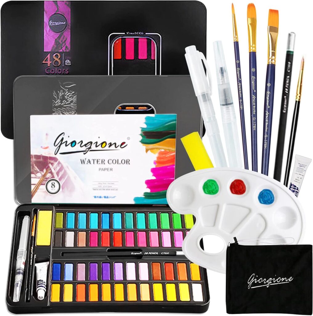 JOTOL Set de Pintura de Acuarela,48 Colores Set de Pinturas de Acuarela