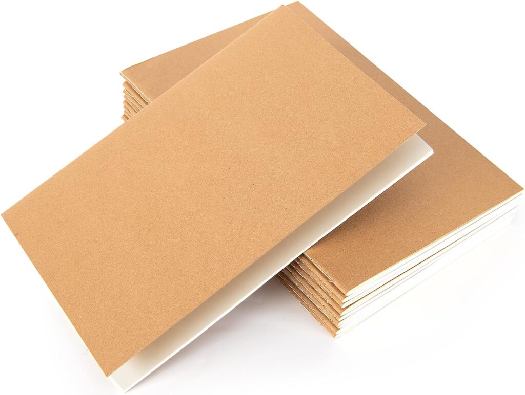 VEESUN 10 Pack Cuadernos Kraft A5, Páginas Blancas